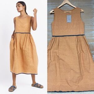 World of Crow NWT Madras Check Midi Dress Laggen Look Oversized Womens S